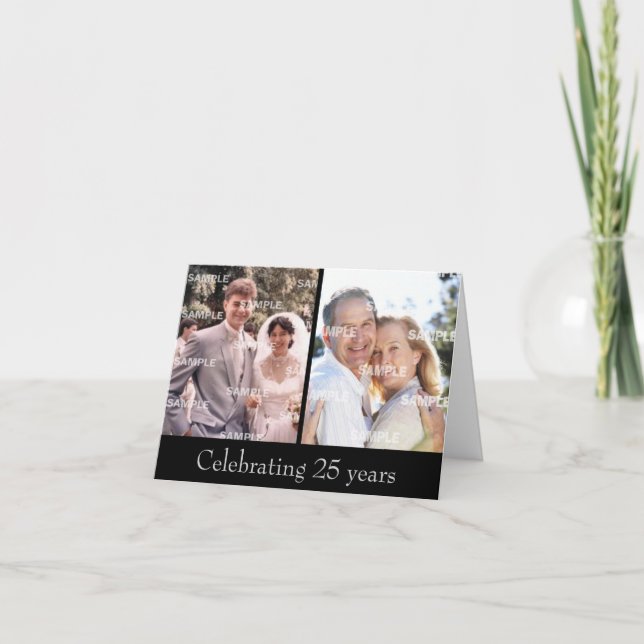 Silverjubileumskort för bröllopsdag kort (Framsida)