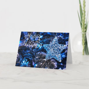 Silverjulstjärna av den Bethlehem prydnaden Helgkort