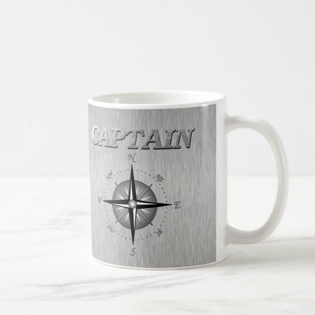 Silverkaptenen med kompasset steg kaffemugg (Höger)