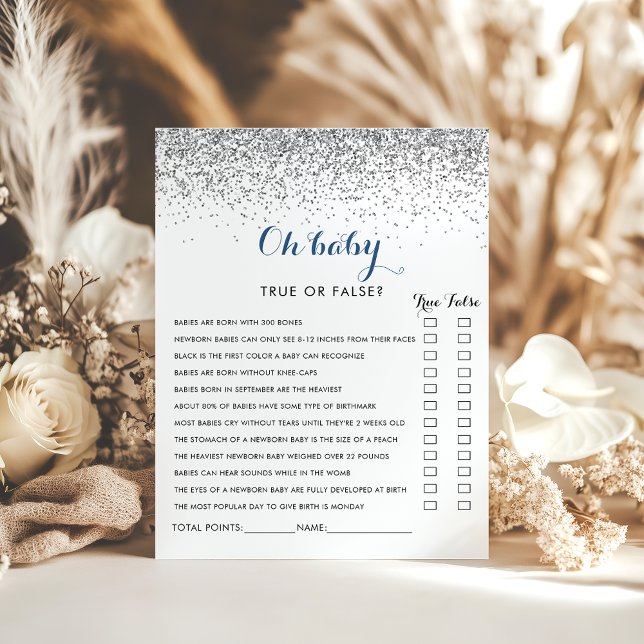 Silverkonfetti minimalistisk Oh Baby Shower-spel (Skapare uppladdad)