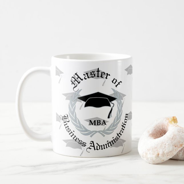 Silverkranen styr MBA-studenten Kaffemugg (Med munk)