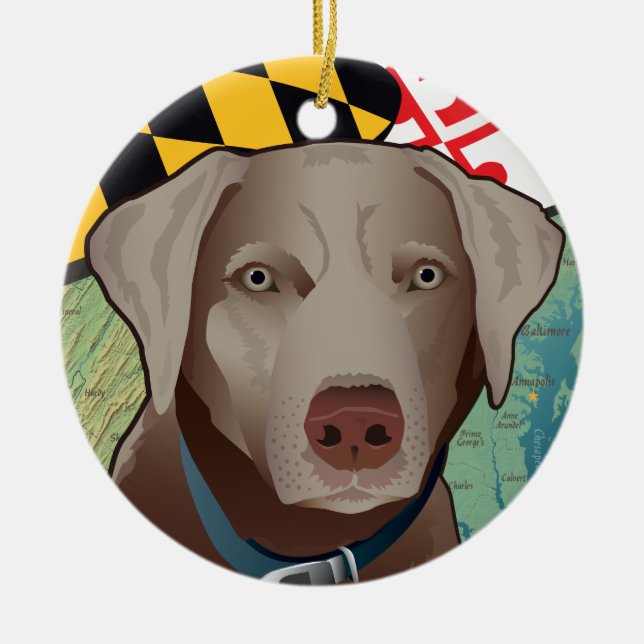 SilverlabbRetriever av Maryland Julgransprydnad Keramik (Framsidan)