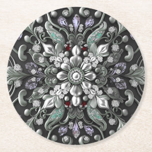 Silverlila dekorativ papper coaster underlägg papper rund