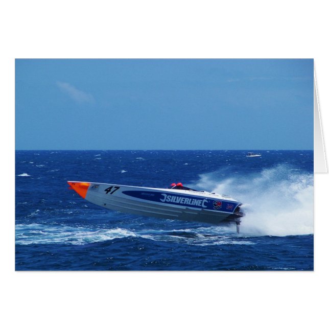 Silverline sponsrade motorbåtar. hälsningskort (Framsidan Horizontal)