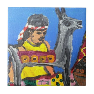 Silverllamaen belägger med tegel kakelplatta