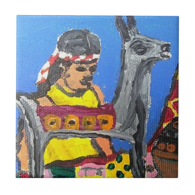 Silverllamaen belägger med tegel kakelplatta (Framsidan)