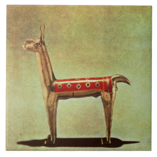 SilverLlamaFigurine, från Peru, efter 1438 Kakelplatta
