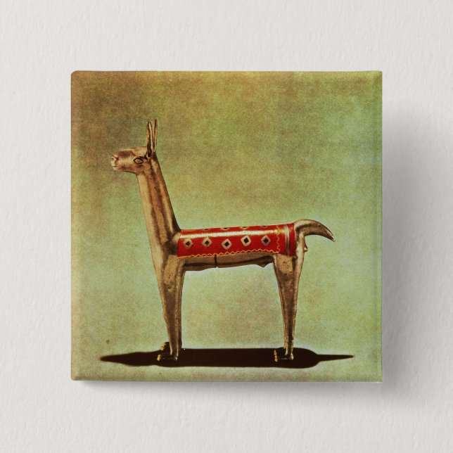SilverLlamaFigurine, från Peru, efter 1438 Knapp (Framsida)
