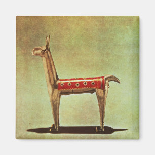 SilverLlamaFigurine, från Peru, efter 1438 Magnet