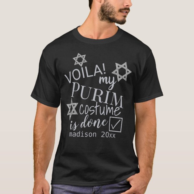 SilverMagen David känd rolig Purim dräkt T Shirt (Framsida)
