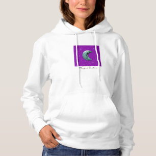 Silvermåne och stjärnalilabakgrund t-shirt