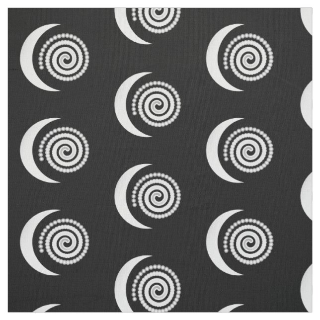 Silvermånespiral på svart tyg (Provkarta)