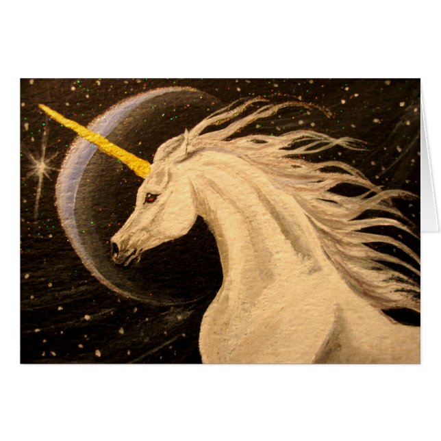 SilvermåneUnicorn Hälsningskort (Framsidan Horizontal)