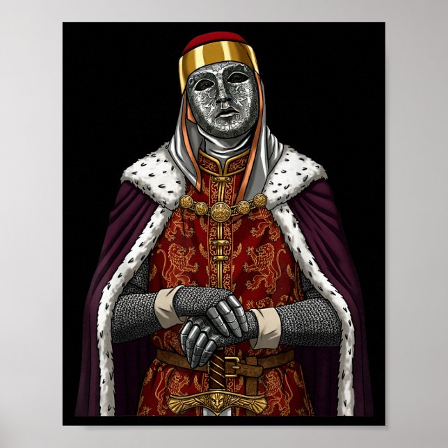 Silvermaskkung Baldwin Iv GuldmaskMedeltida A Poster (Framsidan)