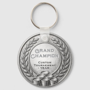 Silvermedalj Beer Pong-turnering Championship Nyckelring
