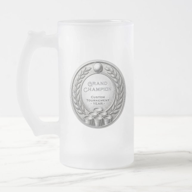 Silvermedaljer Beer Pong Turneringsmästerskap Frostat Ölglas (Vänster)
