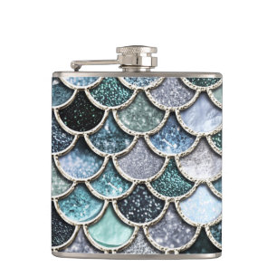 Silvermetall omkullkastar glitterMermaidscales Fickplunta