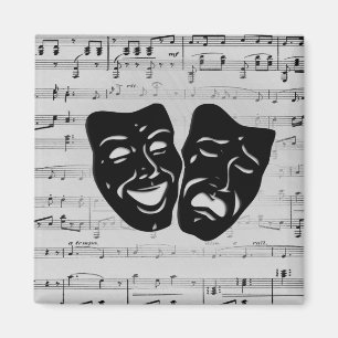 Silvermusik och teatermasker magnet