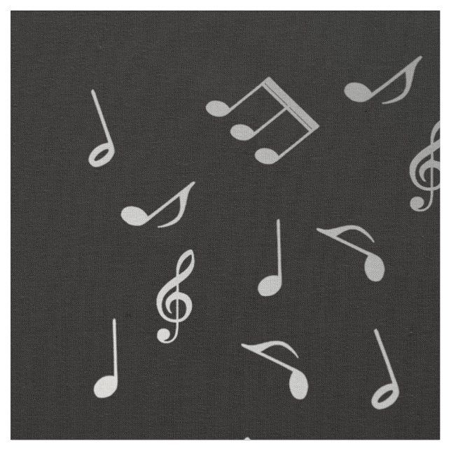 silvermusiknoter tyg (Närbild)