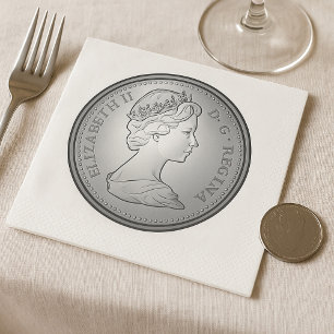 Silvermynt Drottningporträtt Pappersservett