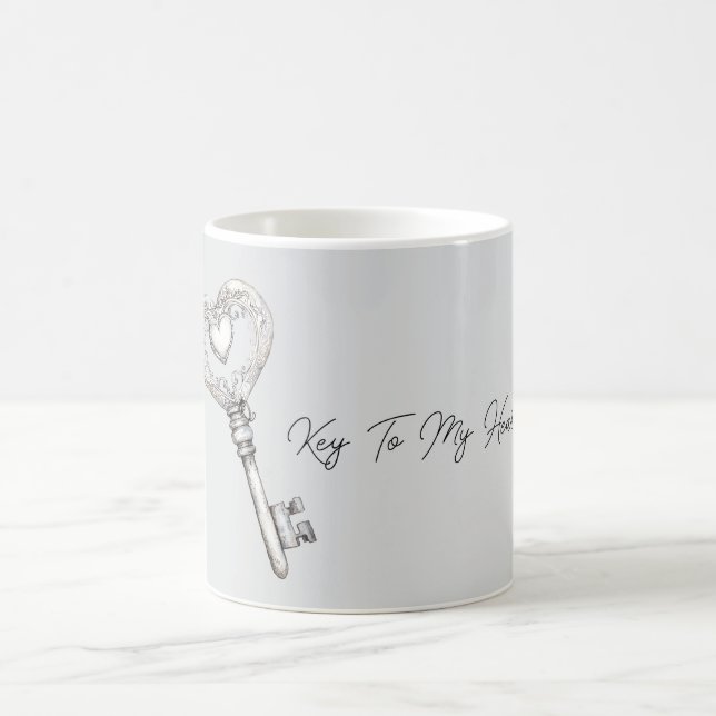 Silvernyckel till mitt hjärta kaffemugg (Center)