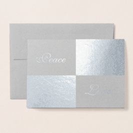 Silverolja och Grått-rektanglar Gott nytt år Folierat Kort