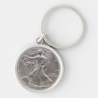 silverörn rund silverfärgad nyckelring