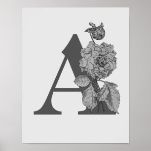Silverpion Elegant Monogram Initial A Poster