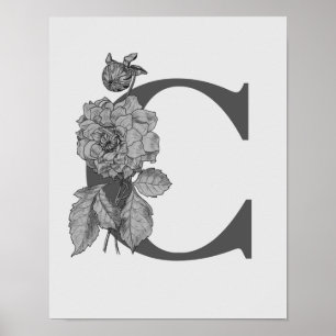 Silverpion Elegant Monogram Initial C Affisch