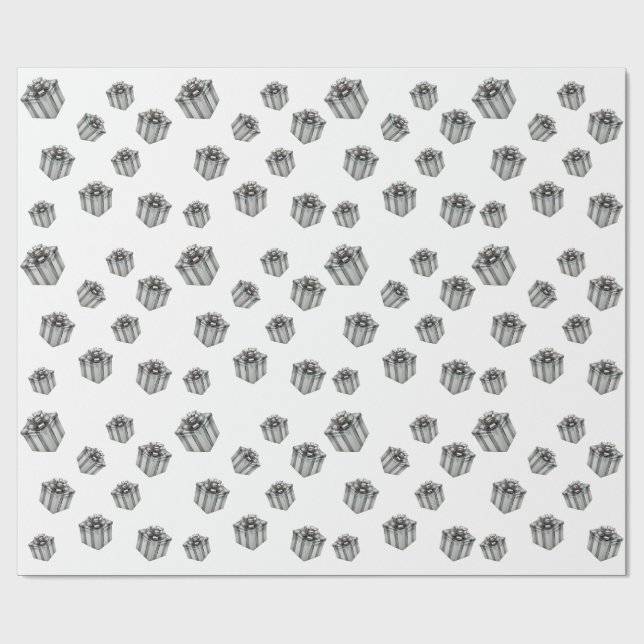 Silverpresentlådor Elegant Premiumsemester Festlig Presentpapper (Platt)