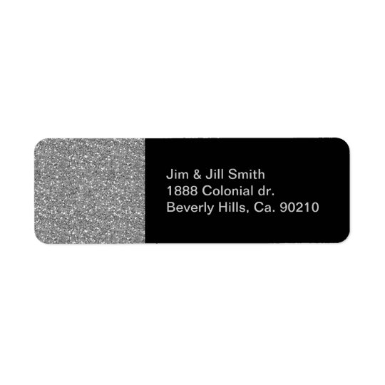 SilverShimmerglitter Returadress Etikett