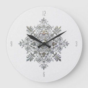 SilverSnowflake Stor Klocka