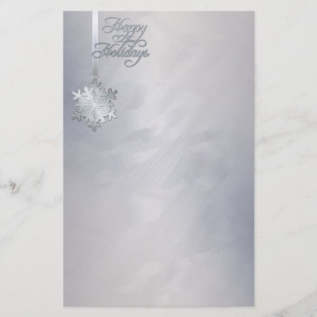 SilverSnowflakesilver omkullkastar Brevpapper (Framsida)