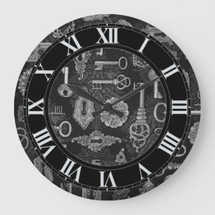 SilverSteampunk nycklar och nyckelhålväggen tar Stor Klocka