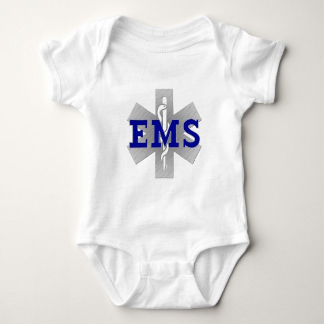 Silverstjärna av liv med blått EMS Tee (Framsida)