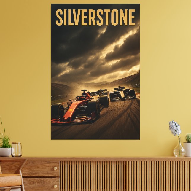 Silverstone Circuit British Grand Prix F1 MotoGP 2 Canvastryck (Insitu (Vardagsrum))