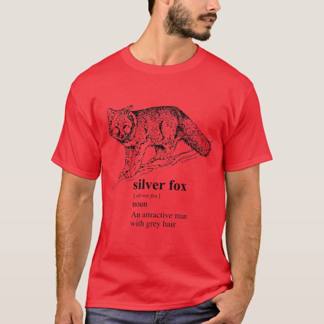 SILVERSVART RÄV T-SHIRT (Framsida)