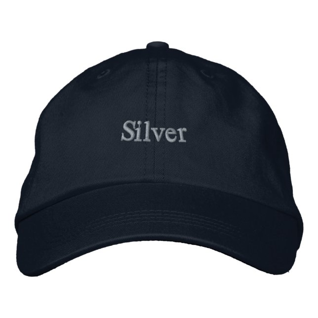 Silvertext berörd av modern broderad mössa - keps (Framsida)