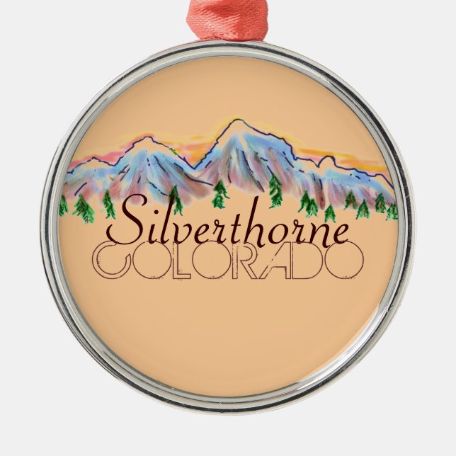 Silverthorne Colorado bergsornament Julgransprydnad Metall (Framsidan)