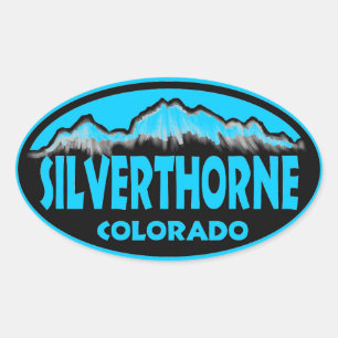 Silverthorne Colorado blue oval-klistermärken Ovalt Klistermärke