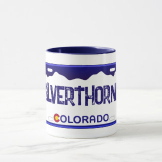 Silverthorne Colorado Blue-registreringsskylt mugg