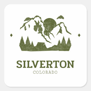 Silverton - Colorado Fyrkantigt Klistermärke