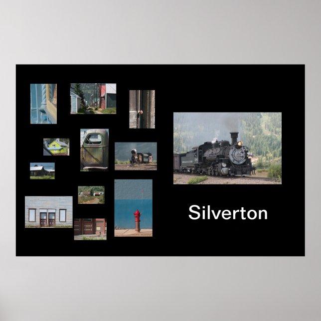 Silverton Photo Collage Travel Poster-mall Poster (Framsidan)