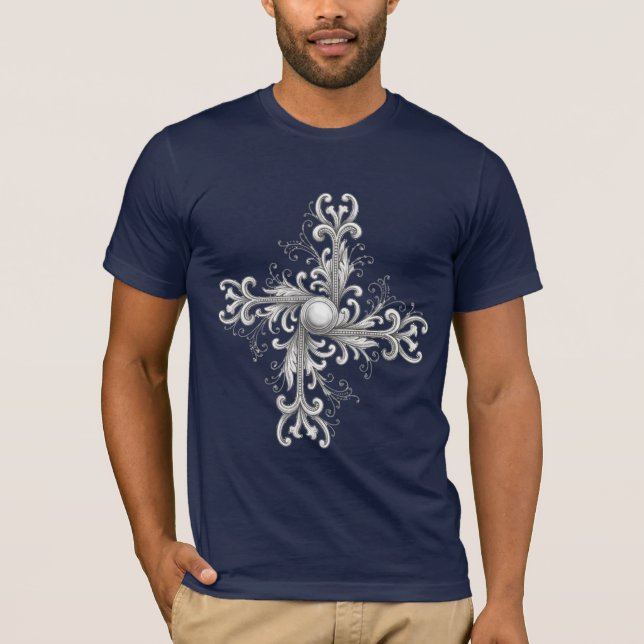 Silvertråd Pärla Fyrklöver T Shirt (Framsida)