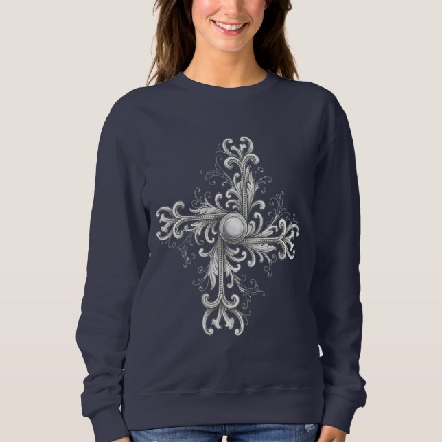 Silvertråd Pärla Fyrklöver T Shirt (Framsida)