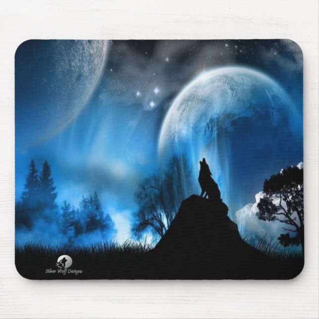 Silvervargen planlägger MousePad Musmatta (Framsidan)