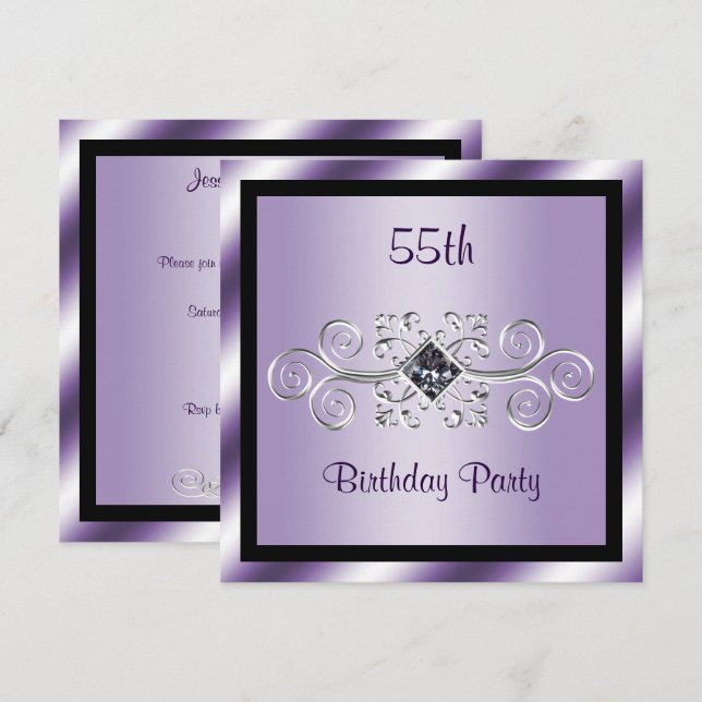 Silvervirvlar & Diamant 55-årsfest Inbjudningar (Fram/baksida)