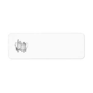 Silverware Black White-etikettmall Returadress Etikett