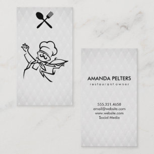 Silverware Chef Service Platter Visitkort