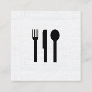 Silverware/Linen Mönster Fyrkantigt Visitkort